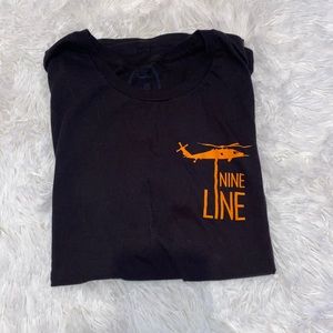 Limited edition black and orange nineline tee